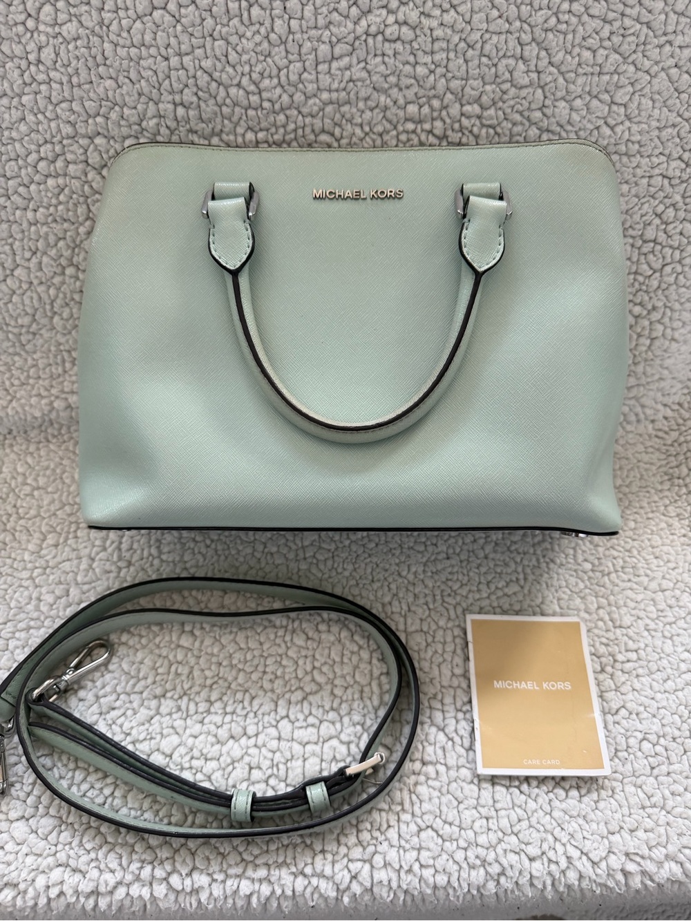 Michael Kors Savannah Medium Satchel Celadon Crossbody Bag